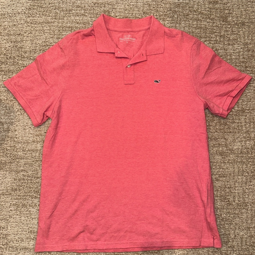 Vineyard Vines Men's Large Coral Pink Polo Shirt